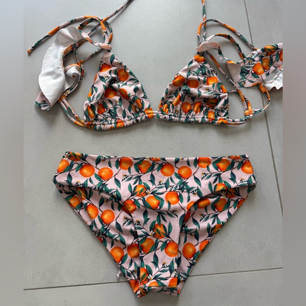Jypsea Local orange print bikini NWOT L